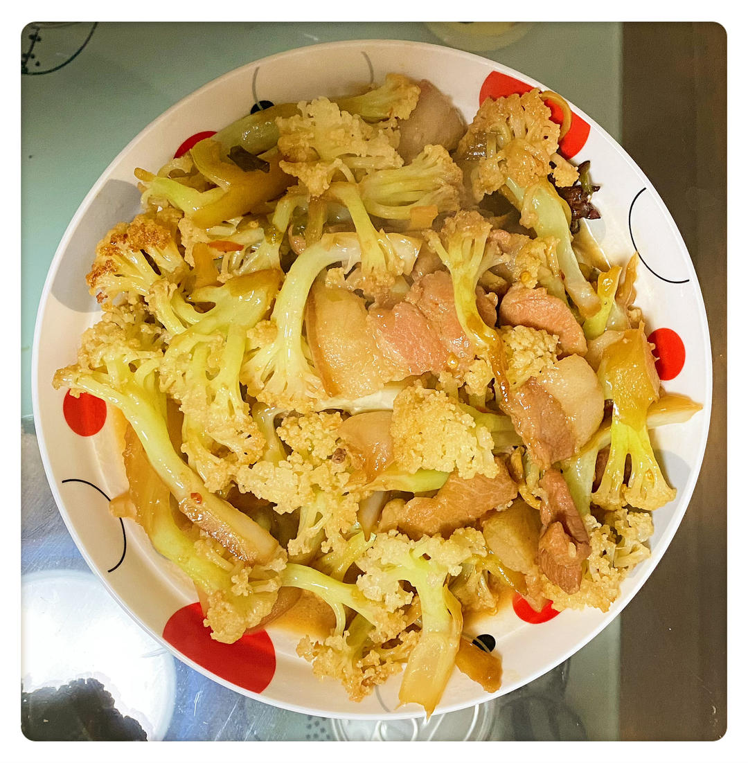 干煸菜花（花菜炒肉）