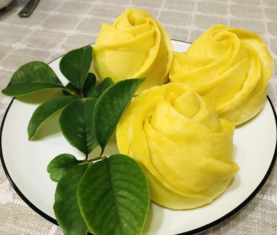 南瓜玫瑰花馒头