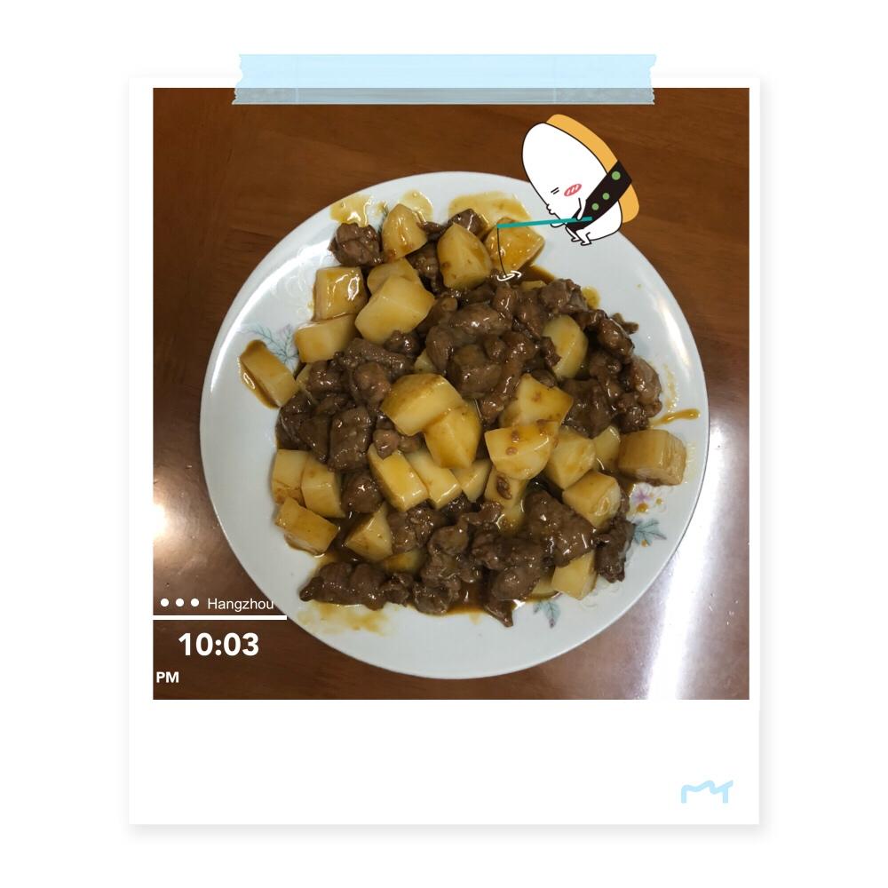 黑椒年糕牛肉粒