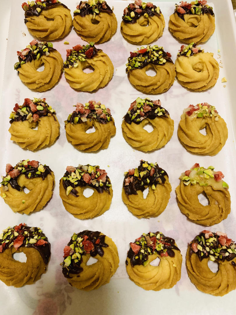 酥到掉渣❗️巨好吃黄油花环曲奇