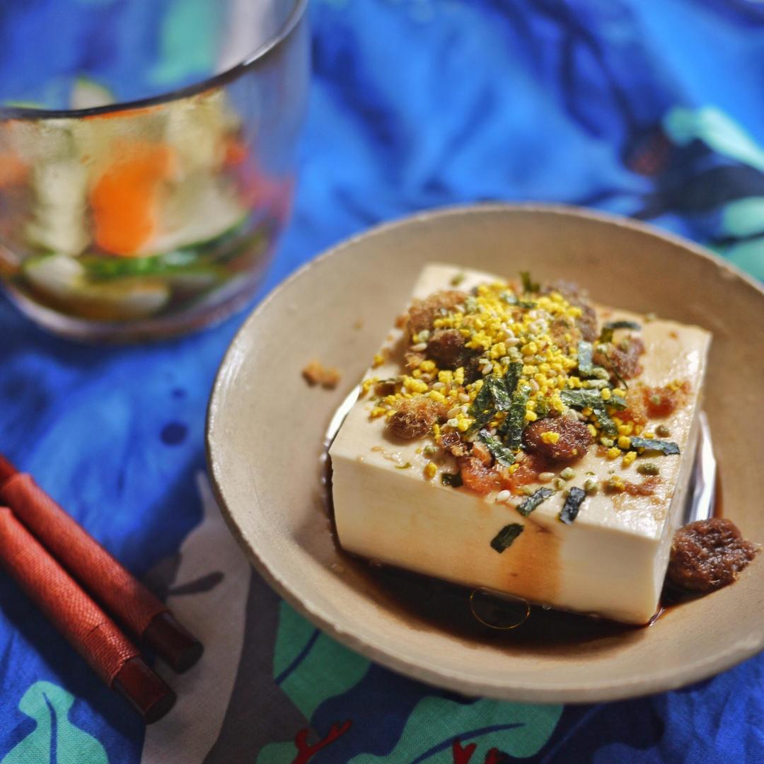 海苔肉松拌豆腐的做法