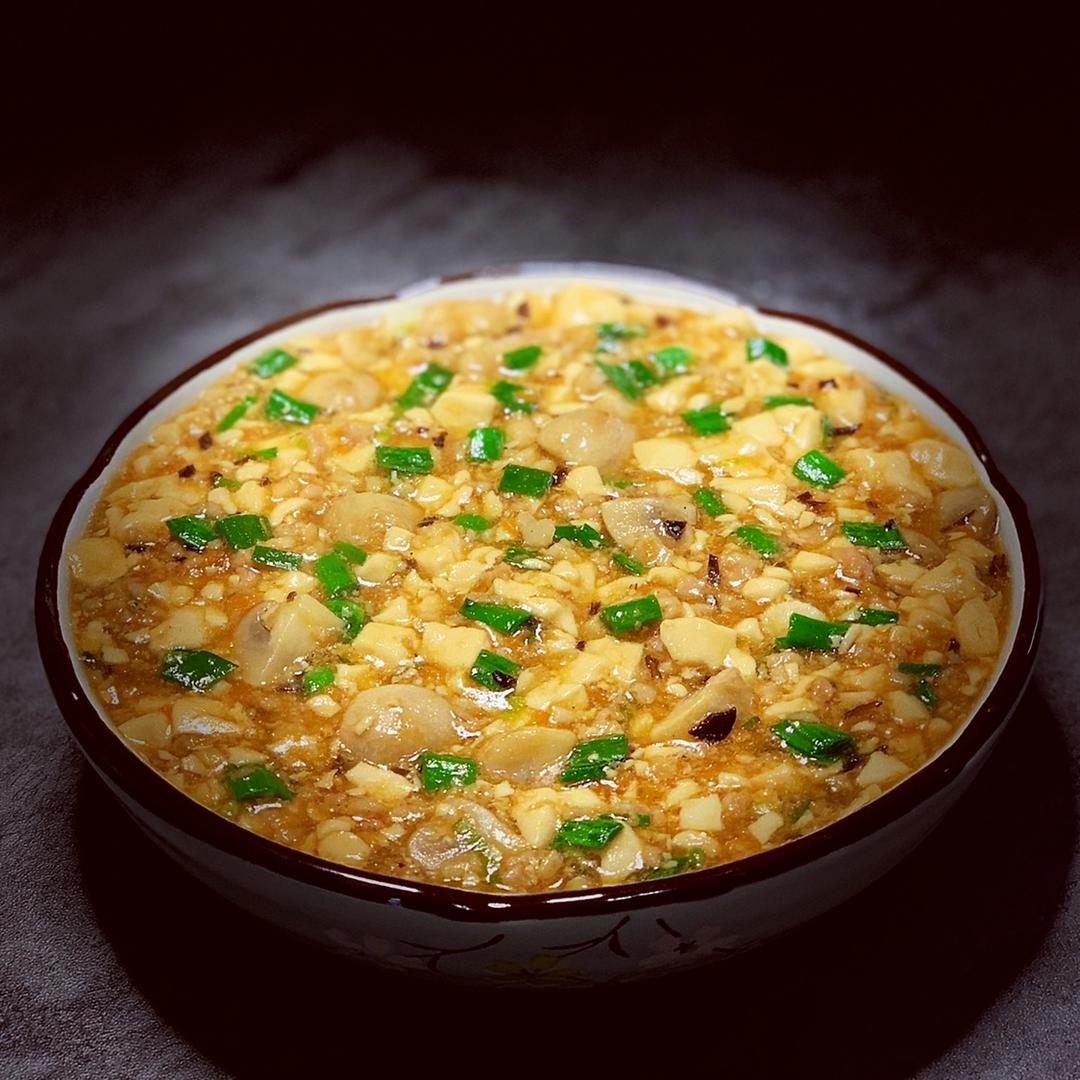 鹏妈在奔跑做的肉末豆腐羹