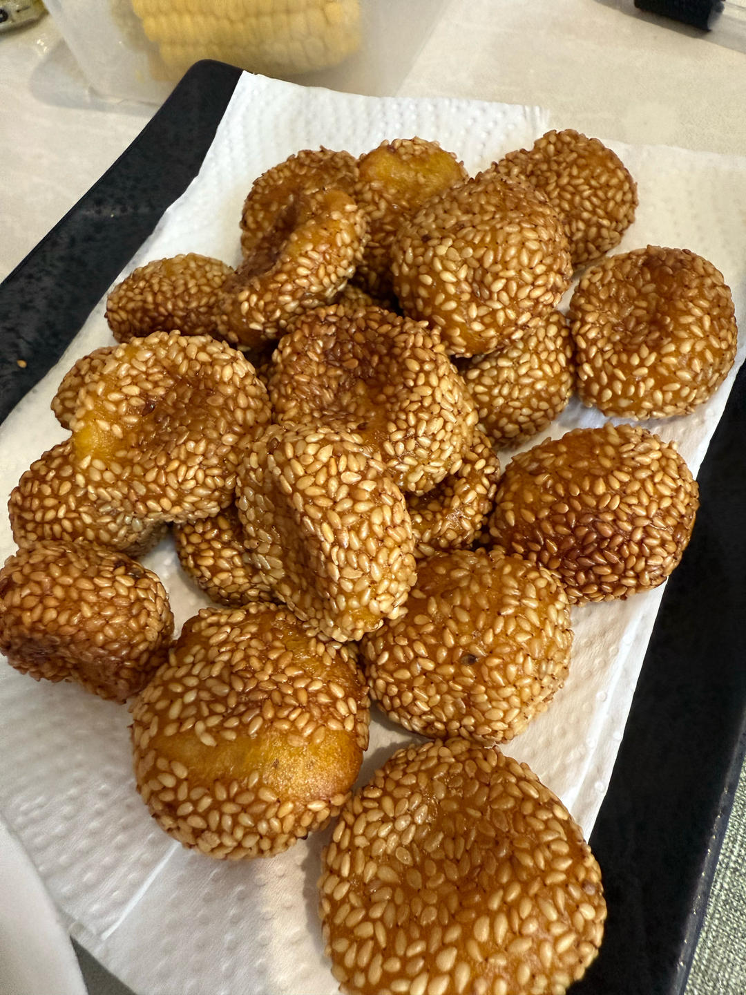 “南瓜芝麻球”聚餐必做小点心