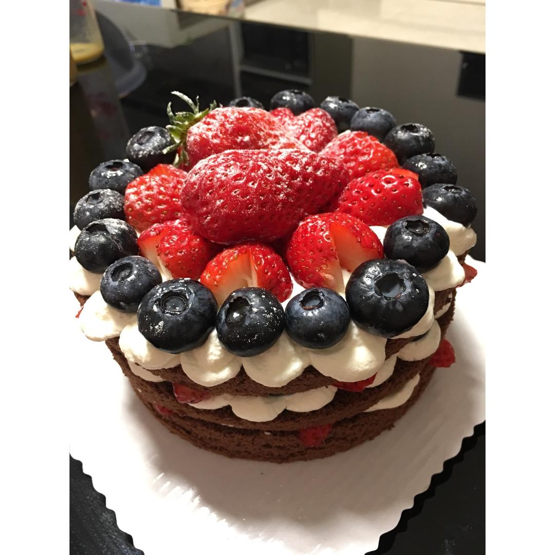 很有圣诞气息的裸蛋糕！