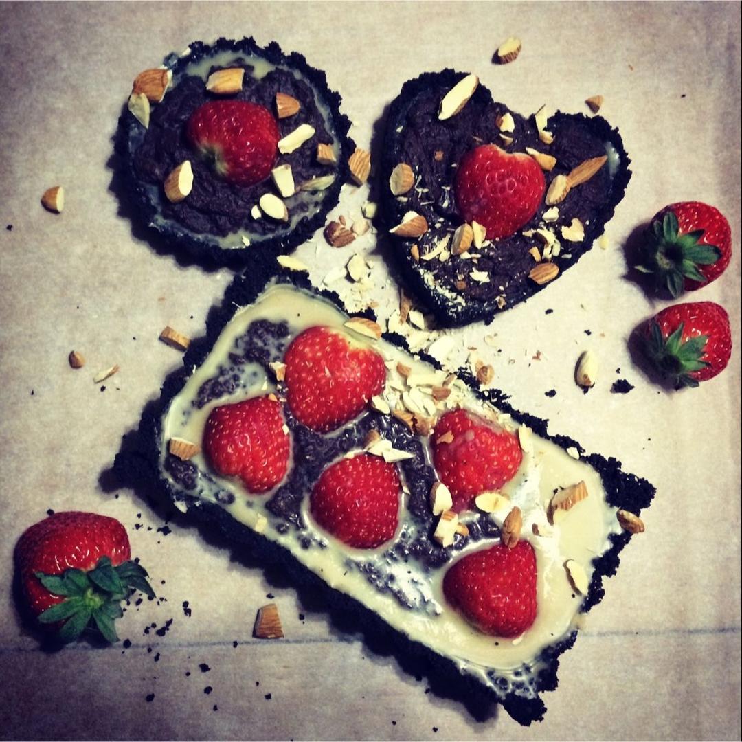 草莓奥利奥巧克力塔~免烤