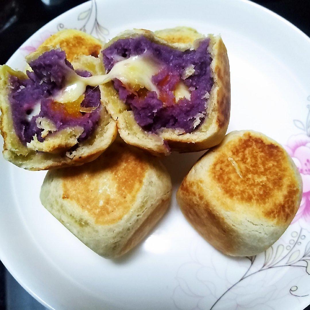 网红爆浆香芋紫薯仙豆糕，只需一口平底锅