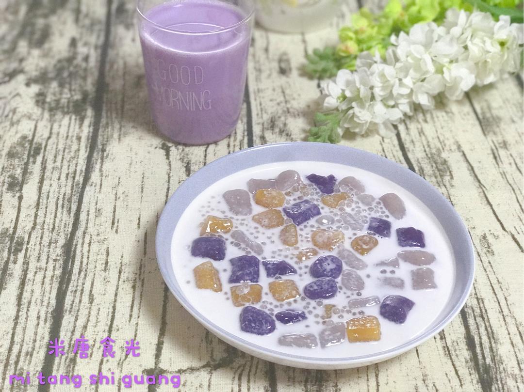 自制鲜芋仙芋圆（另附: 蜜红豆和仙草冻的做法）