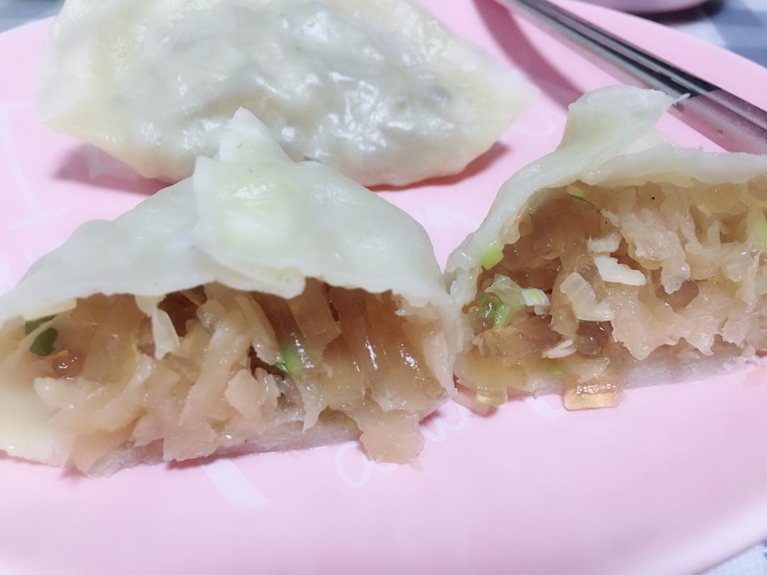 薄荷瑭做的萝卜豆腐素馅蒸饺
