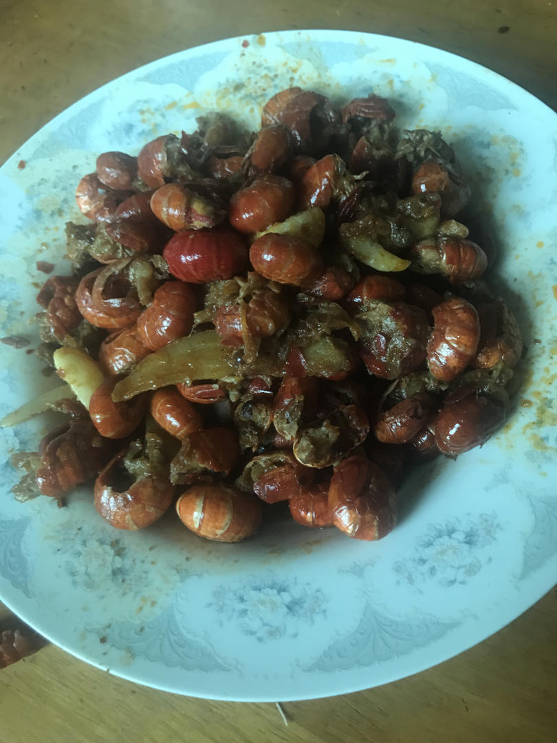 草缘青青做的新密炒虾尾