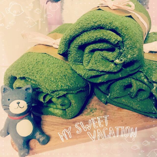 网红食谱│抹茶毛巾卷