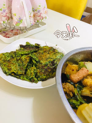 芹菜叶煎饼（简易快速做法）的做法 步骤4