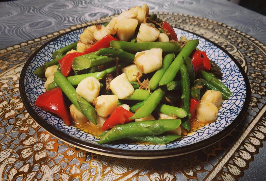 cocolei1做的芦笋xo酱炒带子