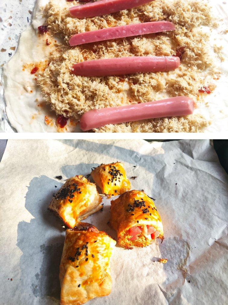 酥到掉渣❗️不用揉面❗️巨好吃的香酥火腿肉松卷❗️