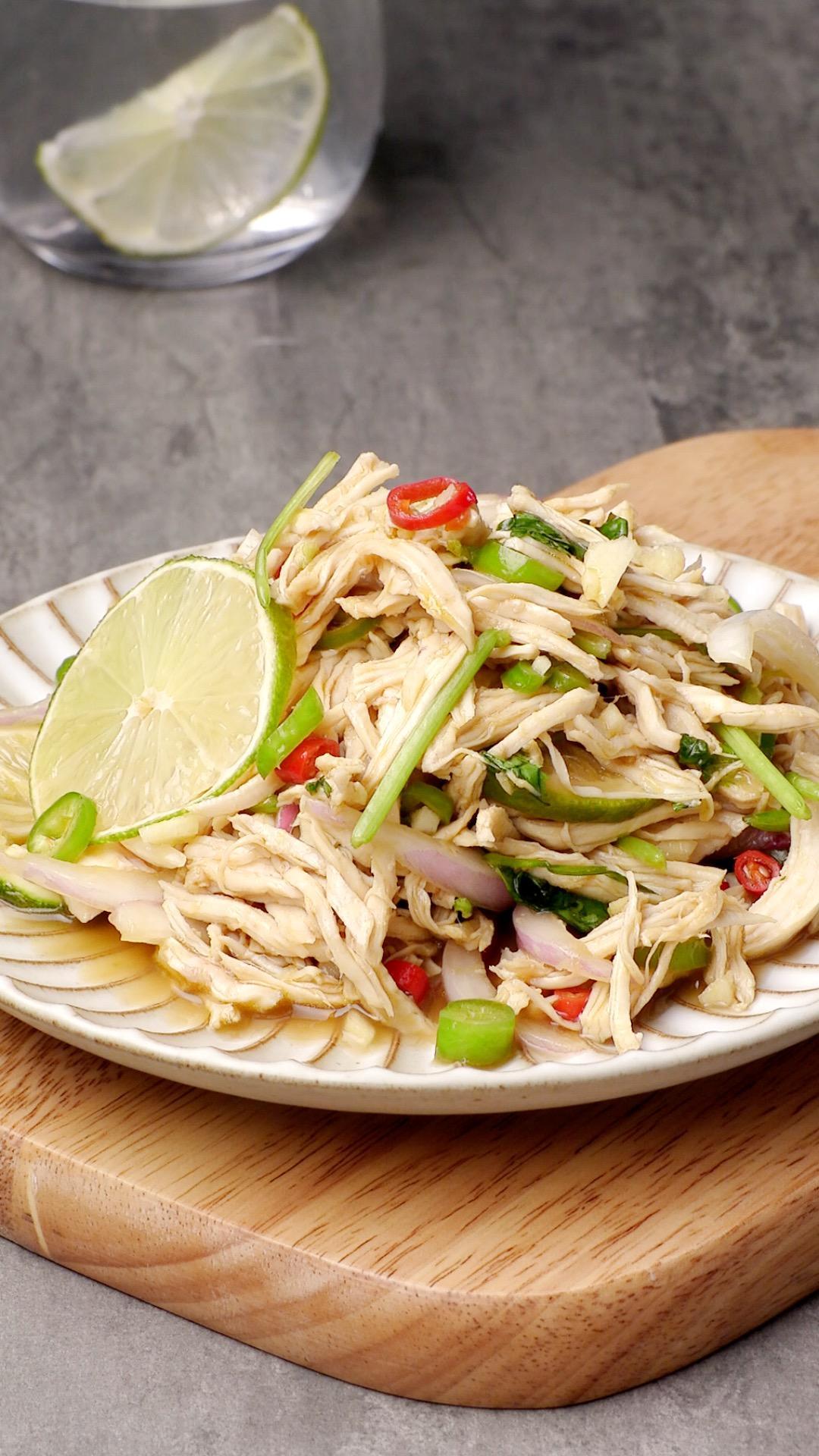 柠檬手撕鸡的做法