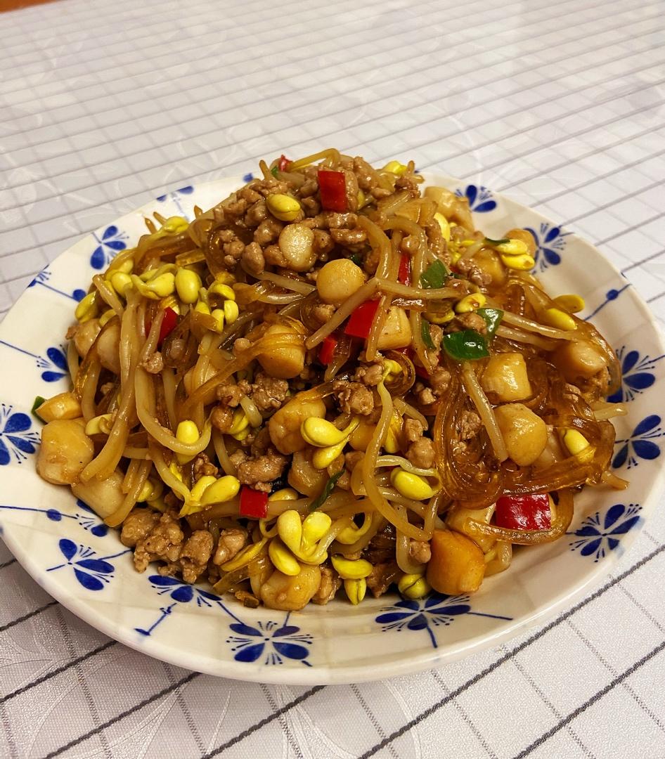 肉末粉丝黄豆芽