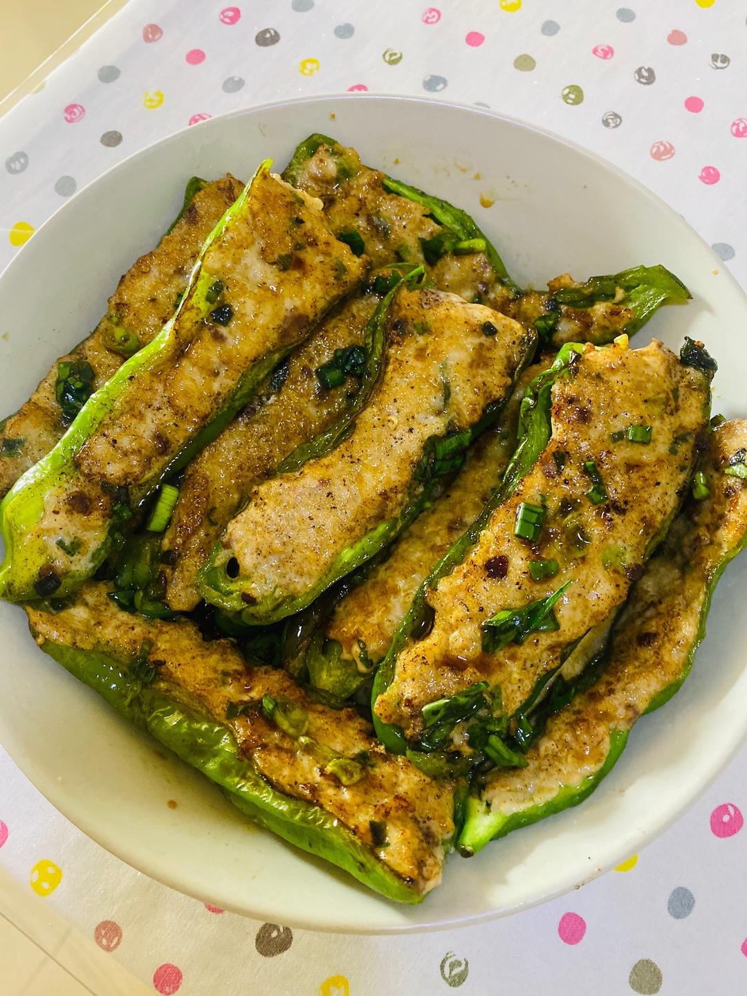 手残党之青椒酿鱼