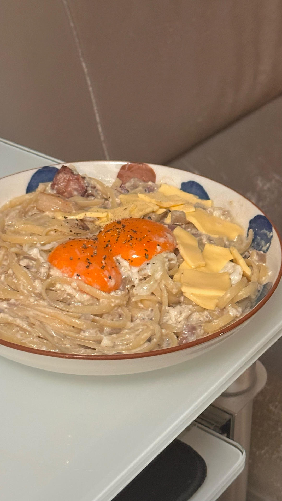 奶油蘑菇培根意大利面