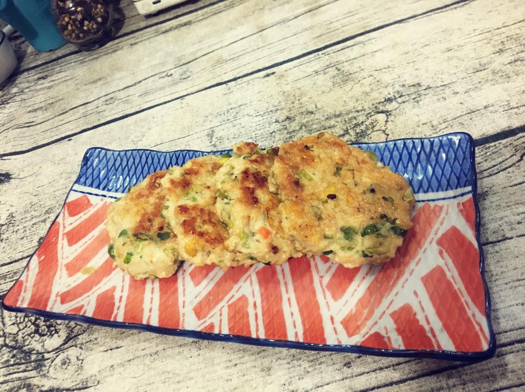 〔健身餐〕无油鸡胸肉饼