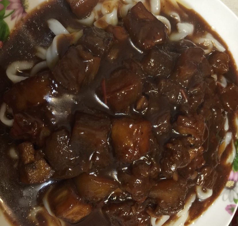 茄子肉丁打卤面