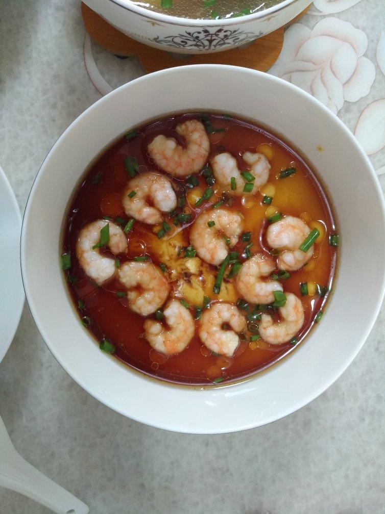 虾仁豆腐蒸水蛋