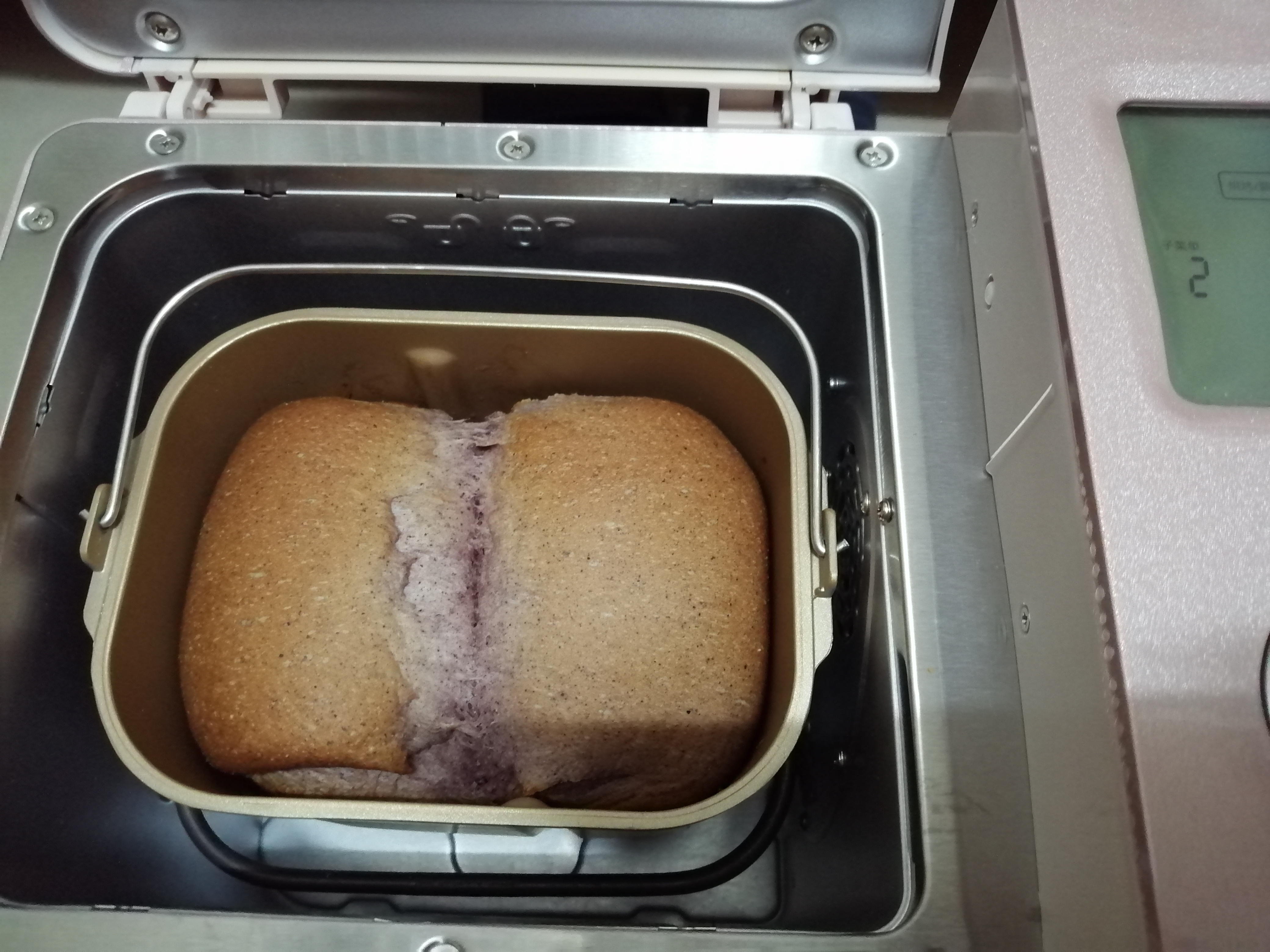 面包机版黑米手撕面包的做法 步骤11