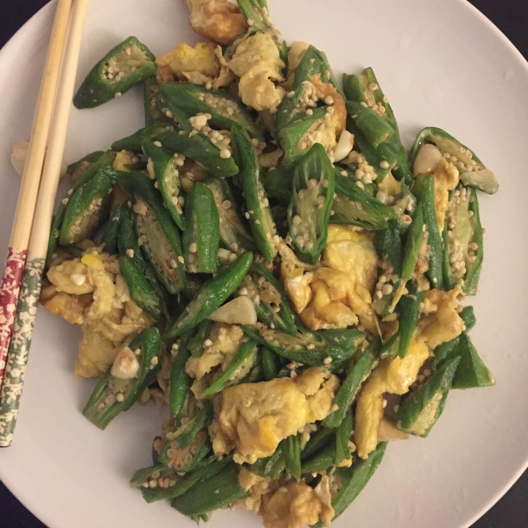 秋葵炒鸡蛋