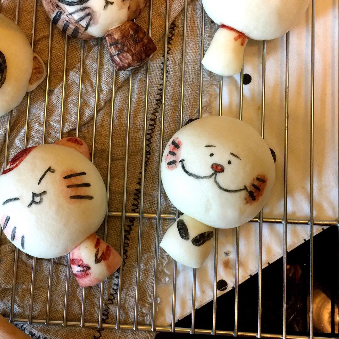 cookymomo做的卡通馒头(小猫)