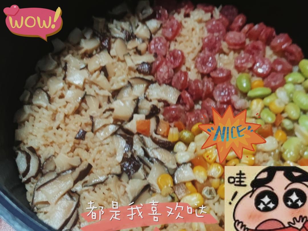 懒人必备～电饭煲腊肠焖饭