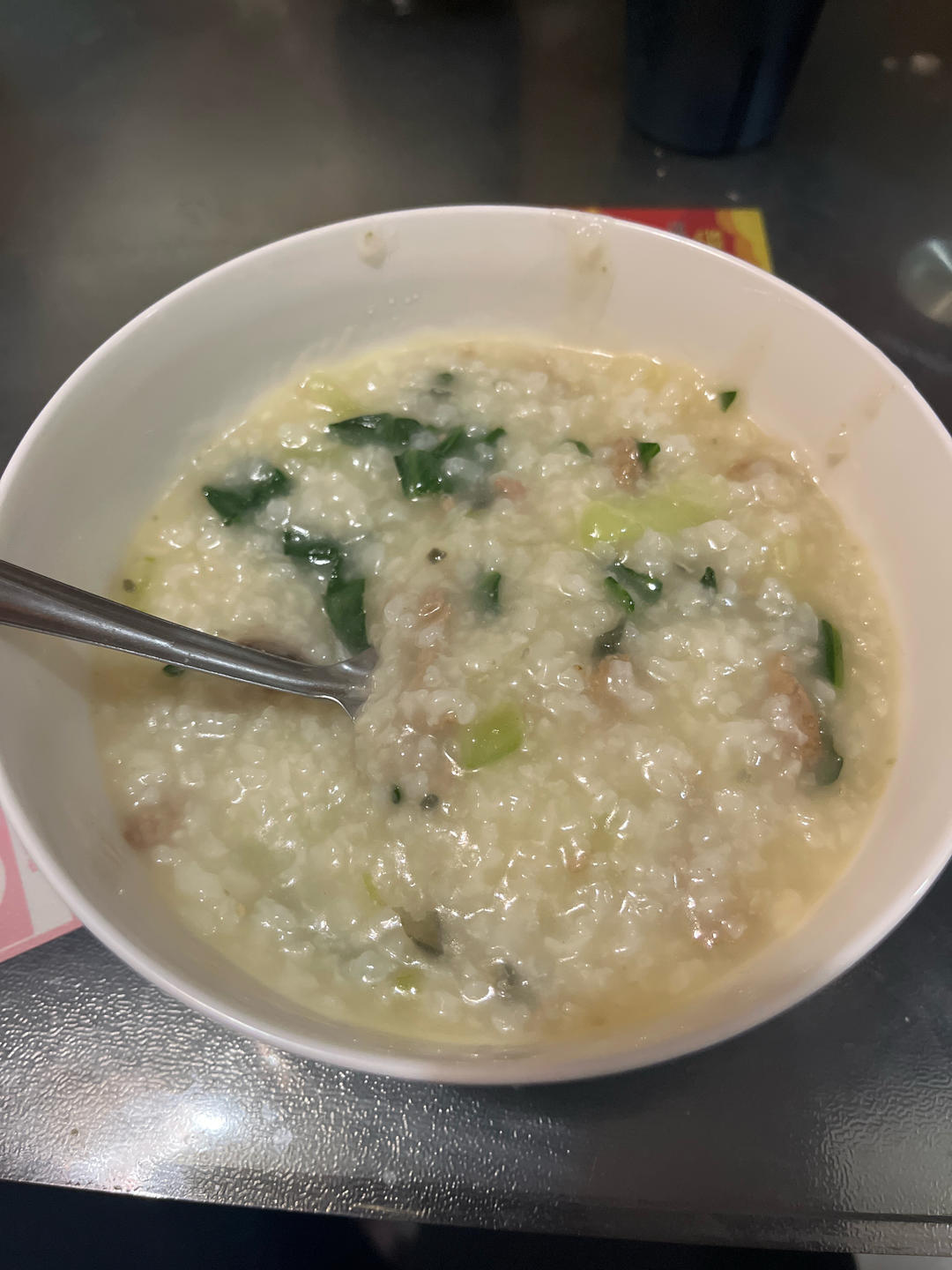 妈妈👩教我做的皮蛋瘦肉粥🥣简单快捷美味😋