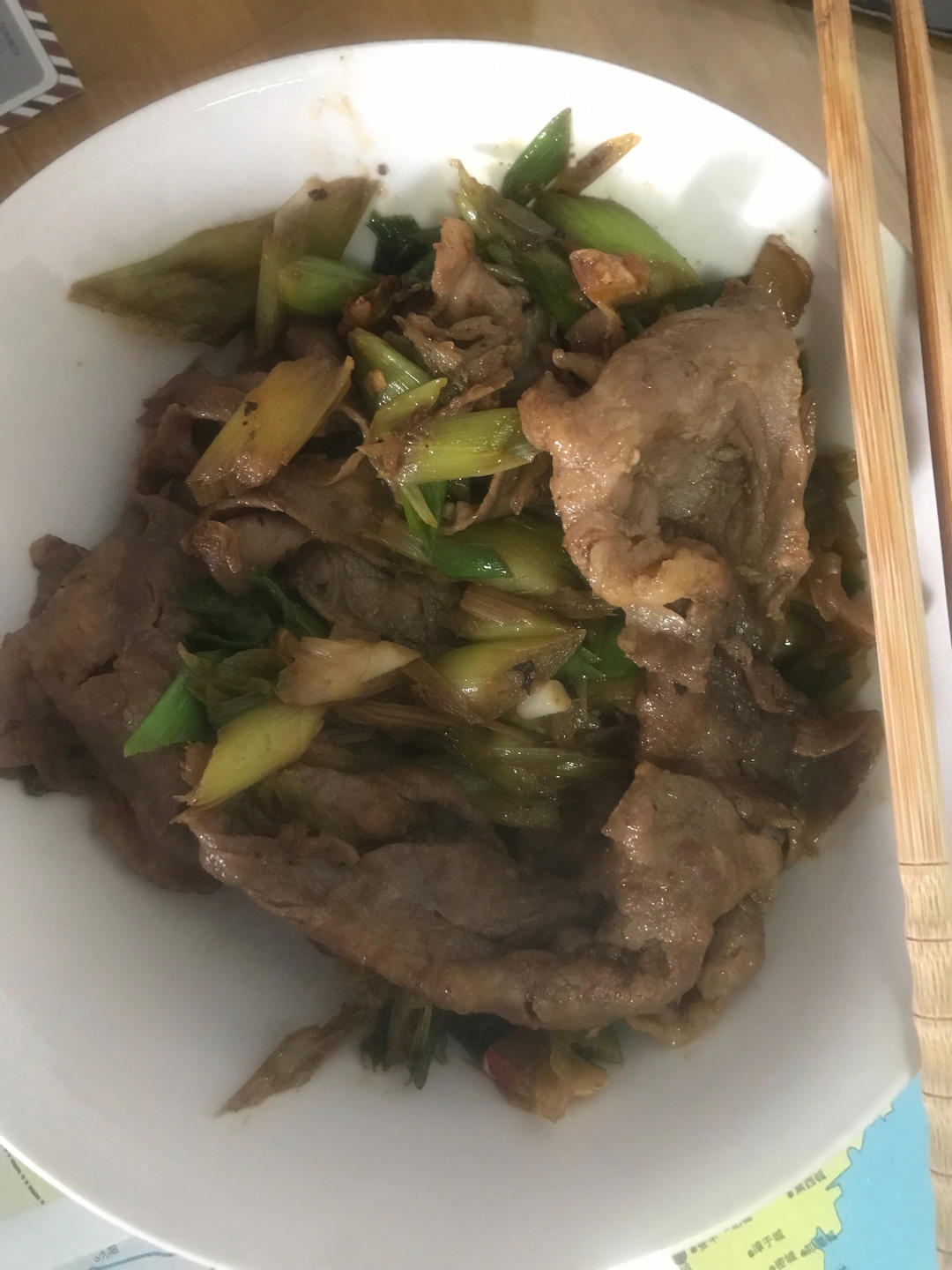 青蒜炒羊肉片