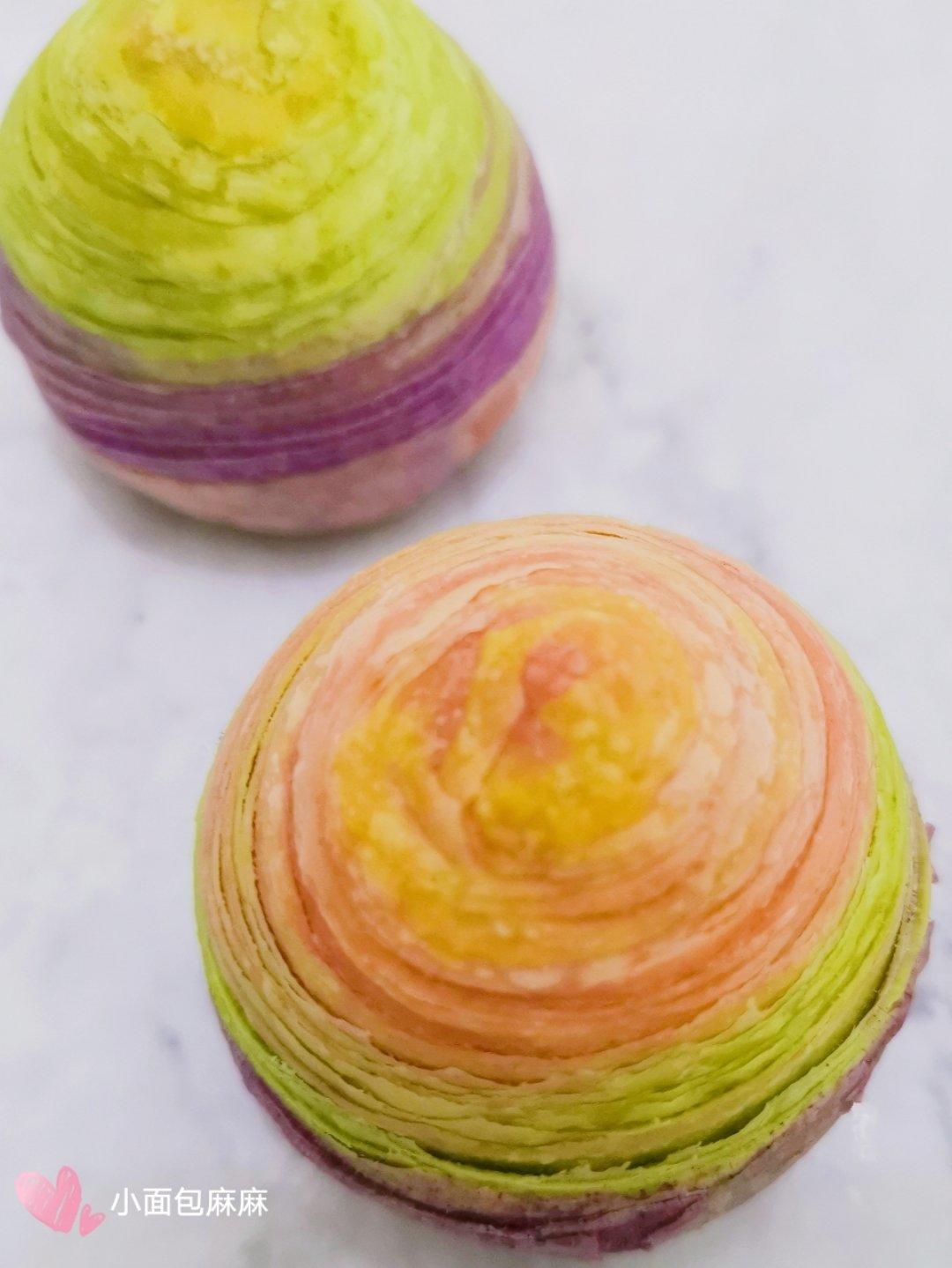 彩虹渐变蛋黄酥（无需揉出膜）