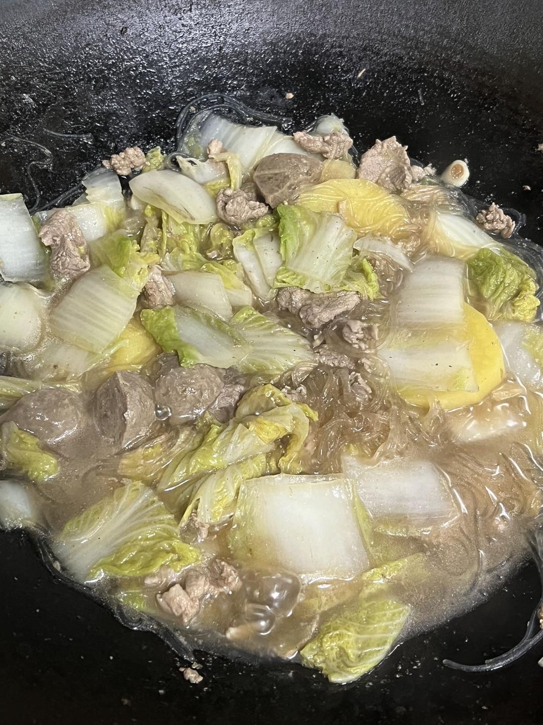 肉末娃娃菜粉丝煲