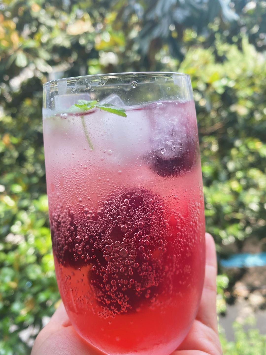 杨梅气泡饮的做法薄荷苏打水雪碧冰块冰糖水克杨梅克用料始于颜值终于