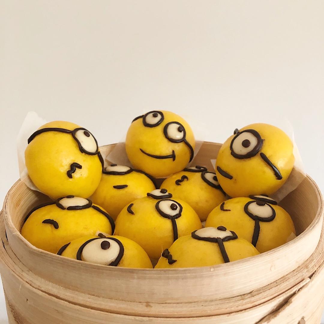 【原创】小黄人紫薯馅南瓜包子