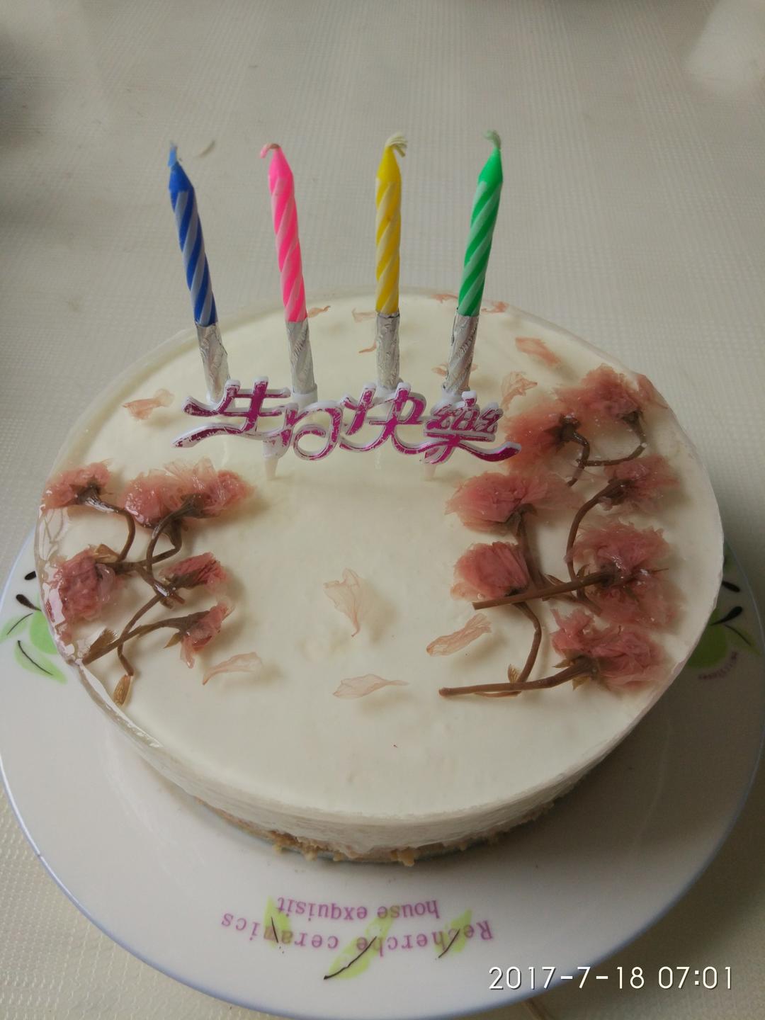 颜值爆表的樱花慕斯。（6寸圆模）