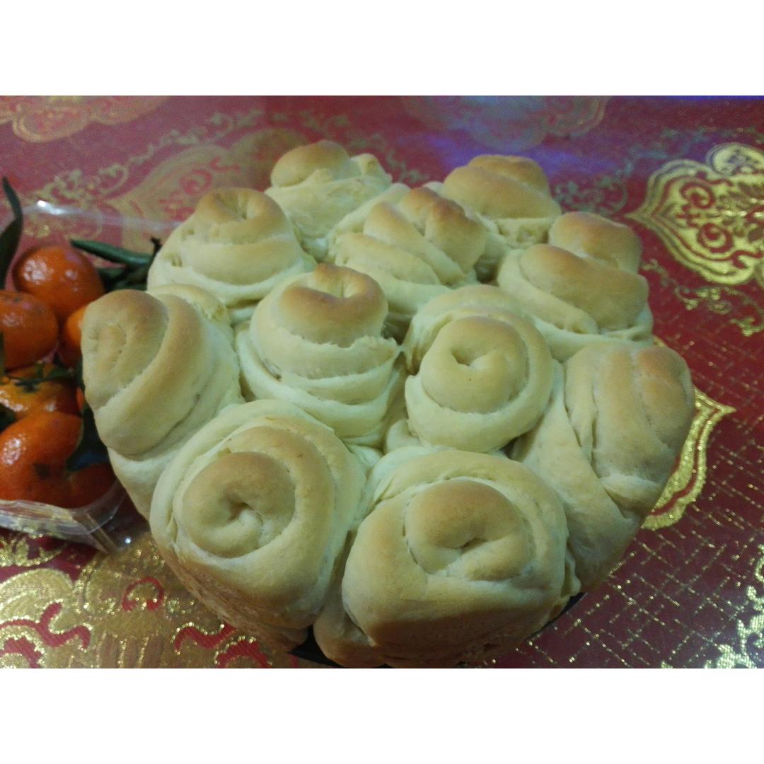 椰蓉玫瑰花面包（系列二）