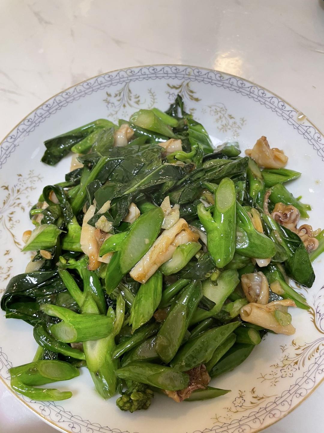 【小家常大美味】闸坡家常：芥兰炒鱿鱼干
