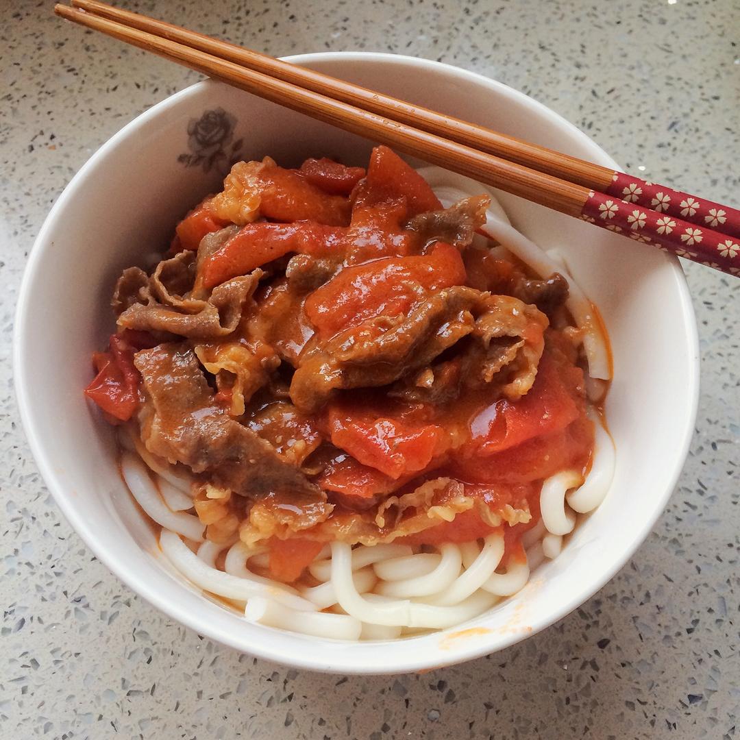 番茄肥牛乌冬面