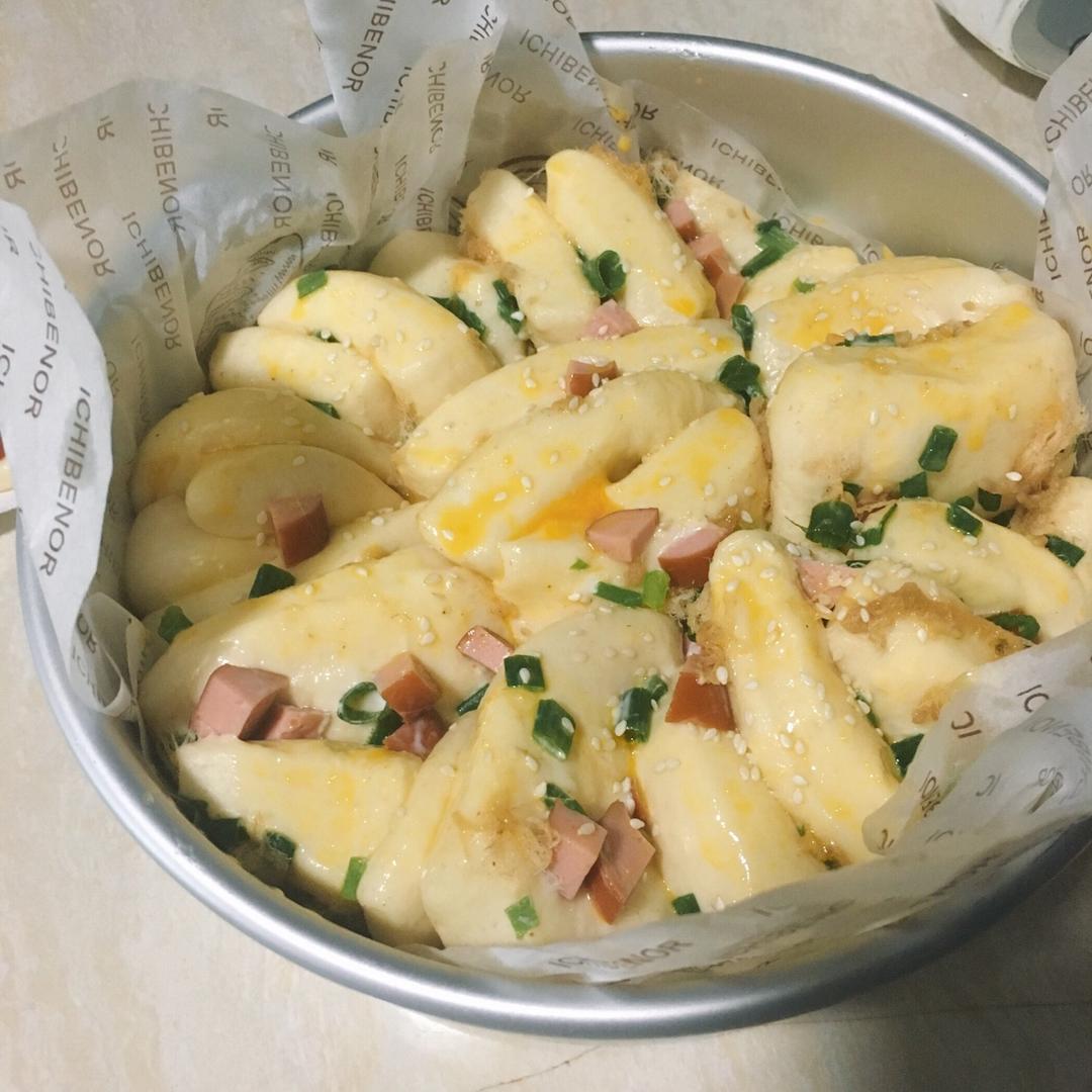 香葱火腿肉松手撕面包