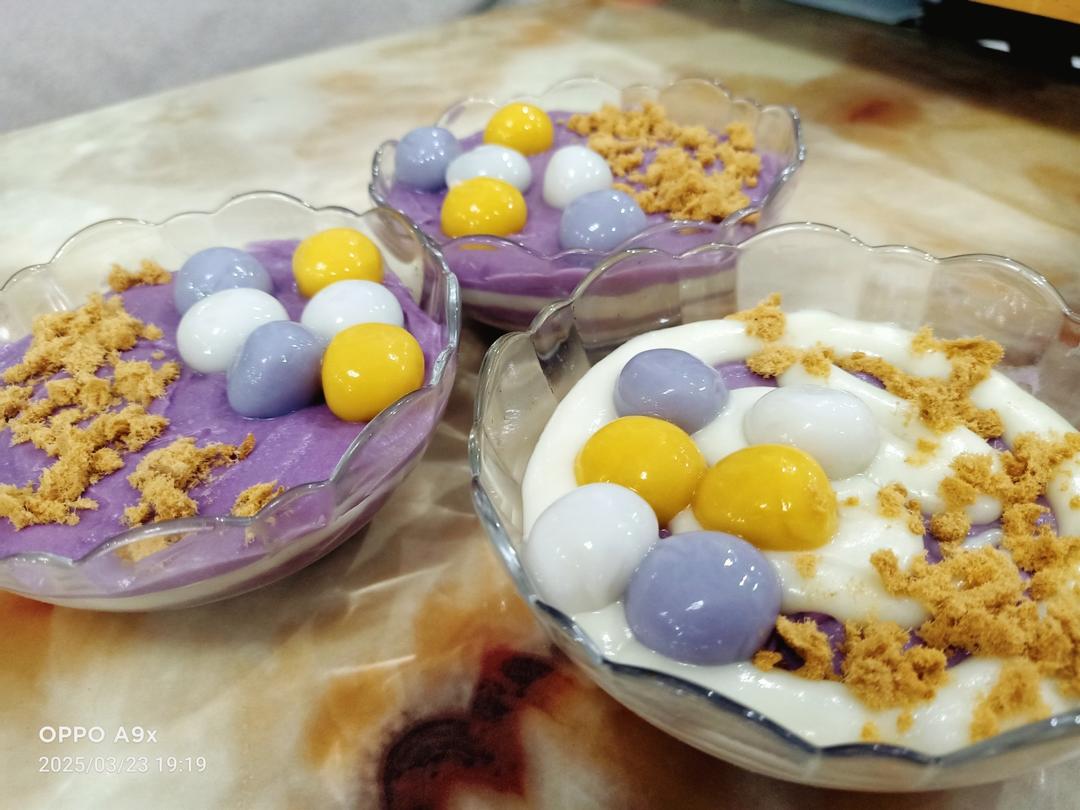 免烤箱网红甜品‼️零难度自制【芋泥麻薯盒子】