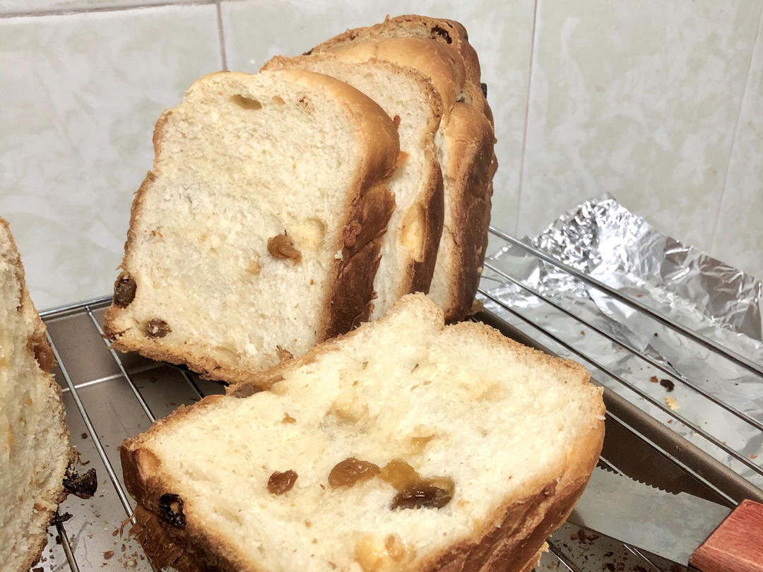 超柔软一发‼️奶香葡萄干手撕吐司『松软拉丝』