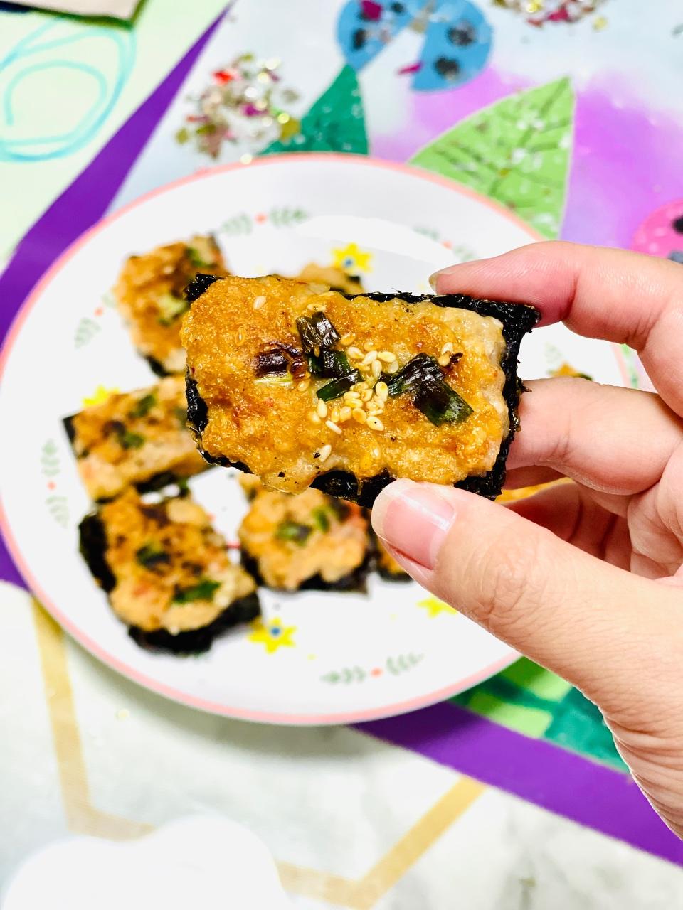 减脂餐之香煎海苔虾滑