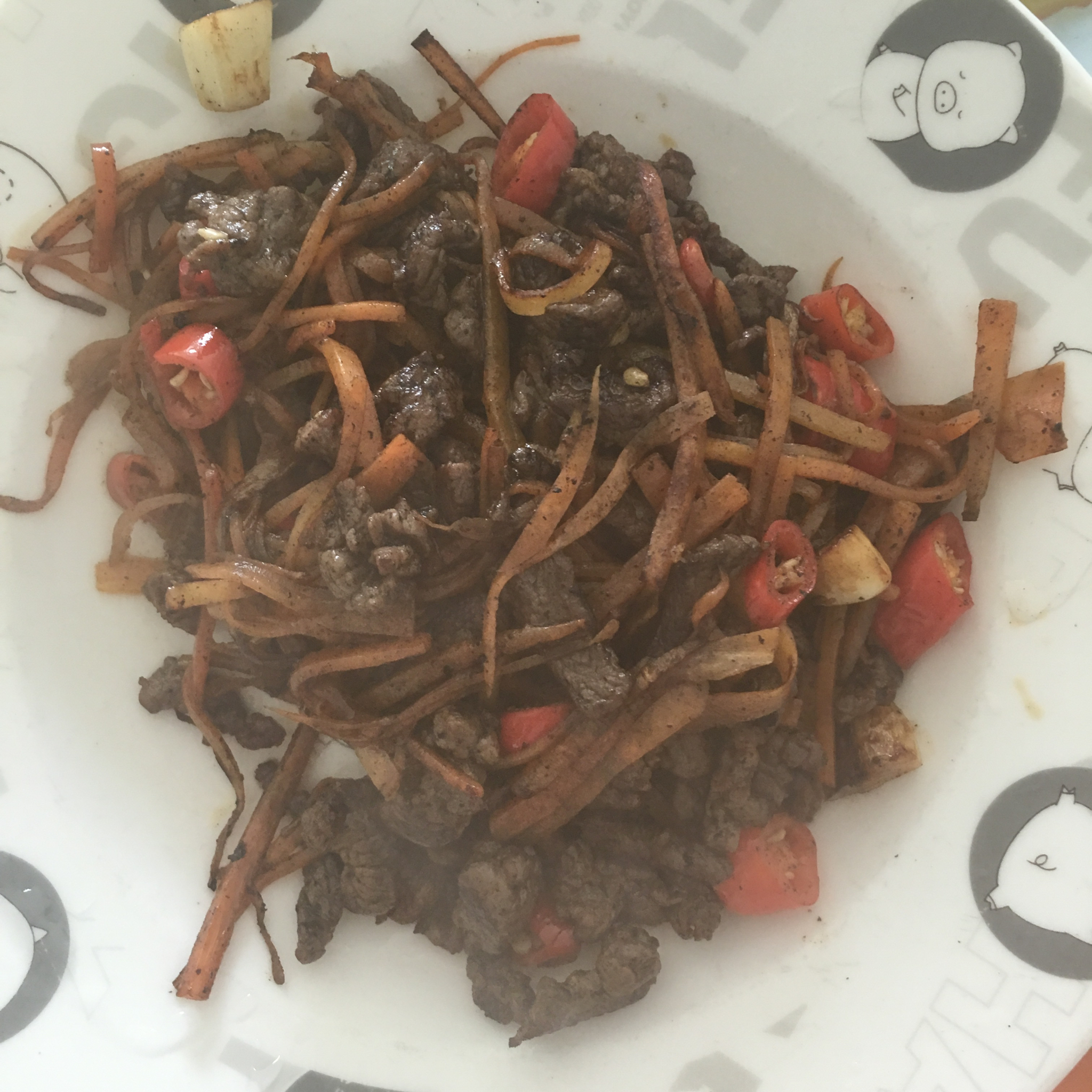 胡萝卜炒牛肉