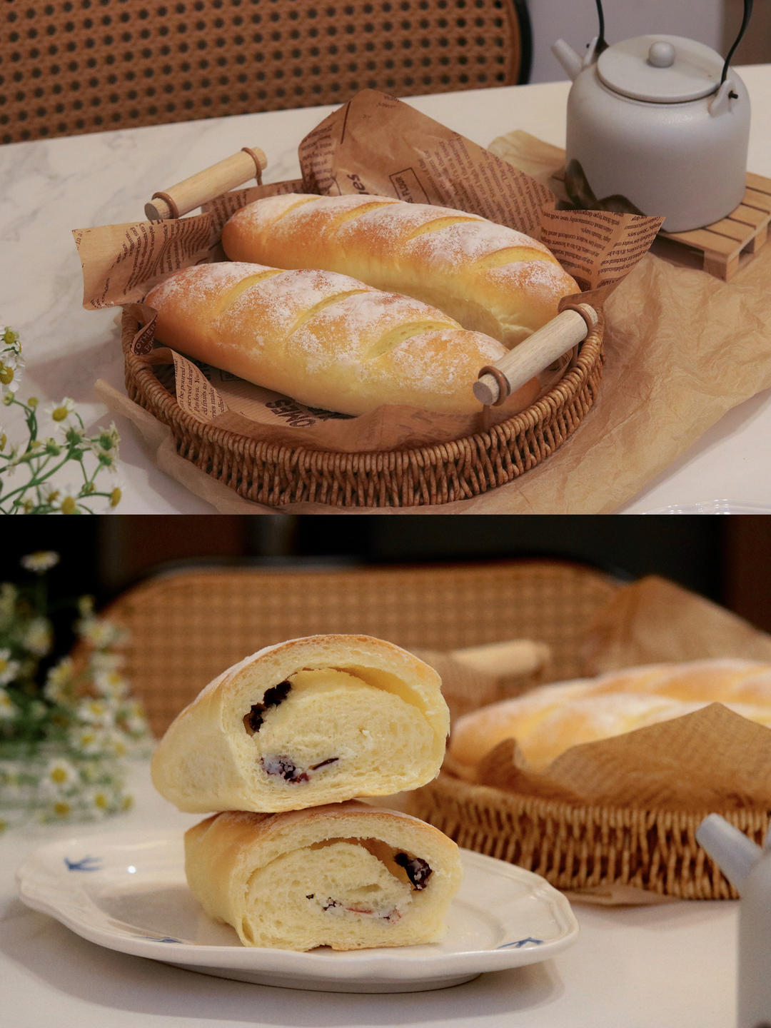内心柔软的蔓越莓芝士软欧包