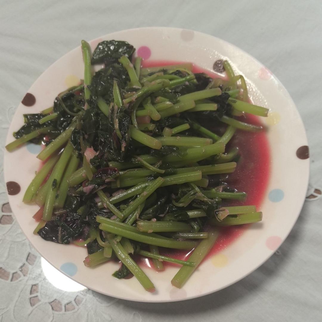 蒜炒红米苋