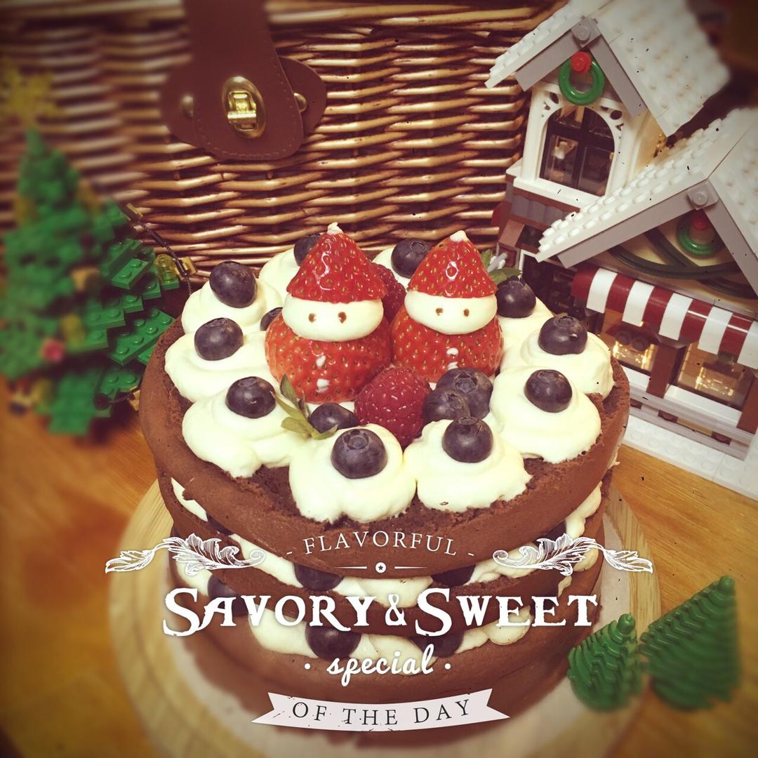 草莓的圆舞曲-巧克力裸蛋糕