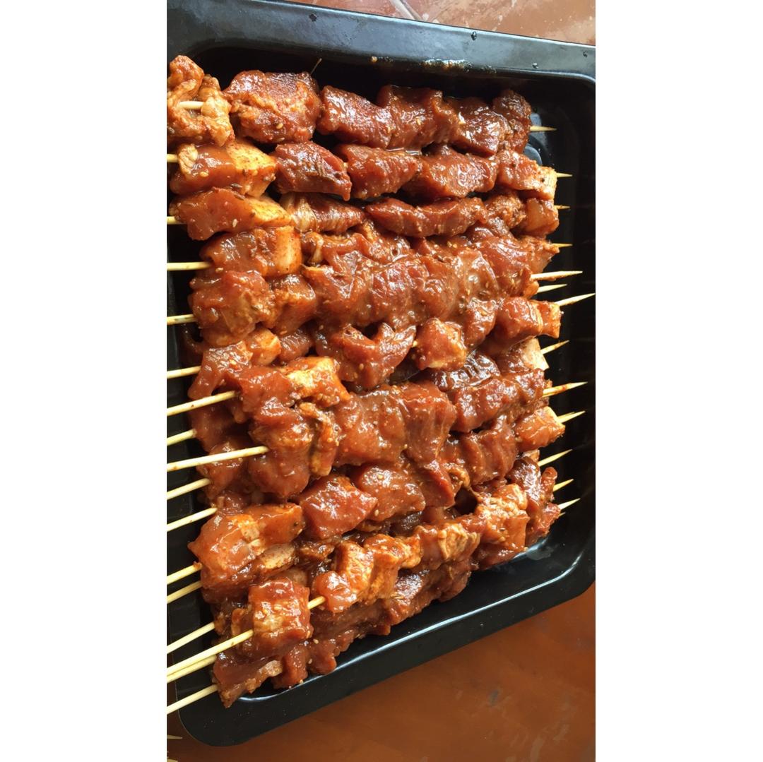 樱花雨_825c做的烤猪肉串