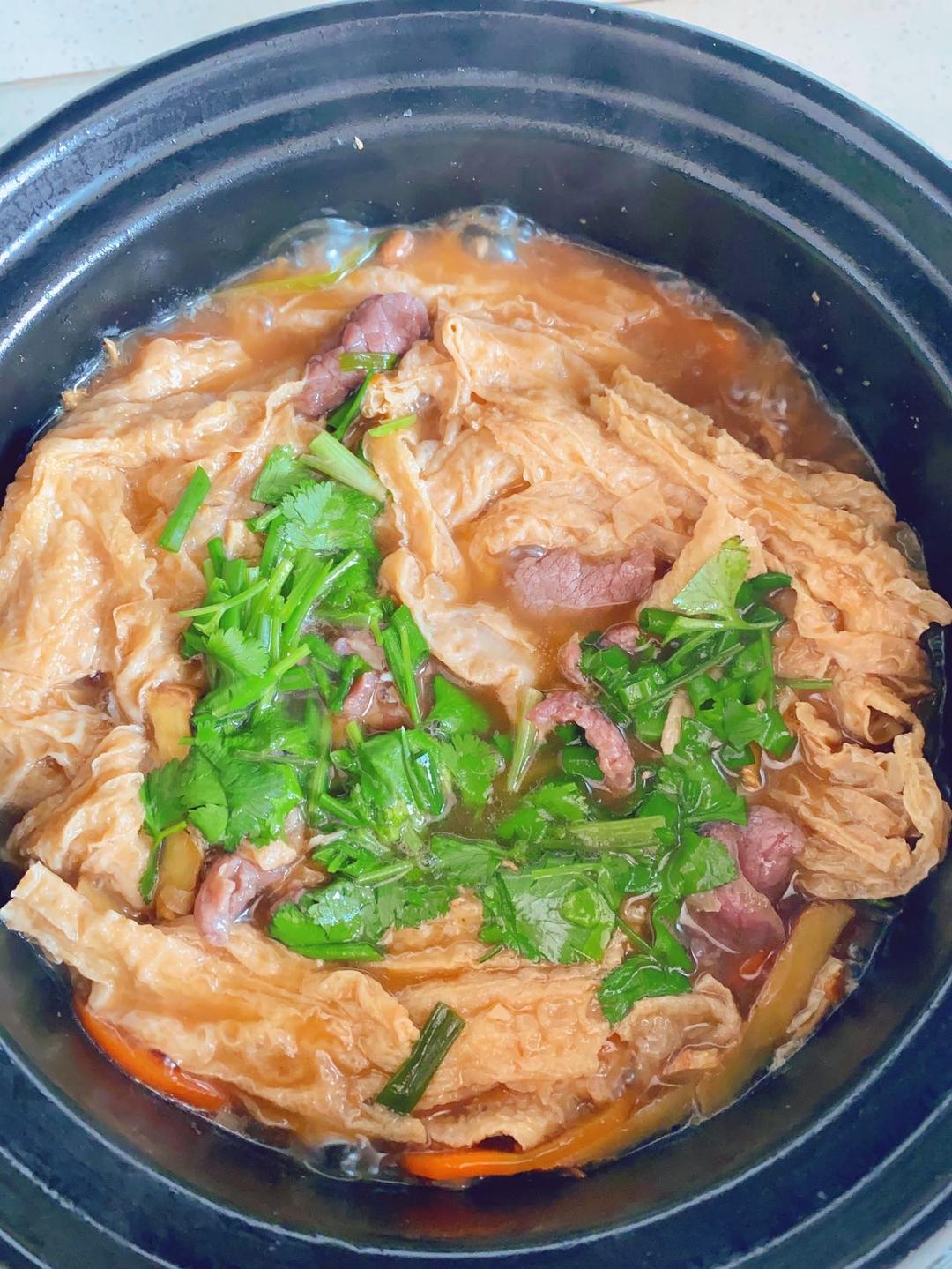 强强联手的腐竹焖牛肉