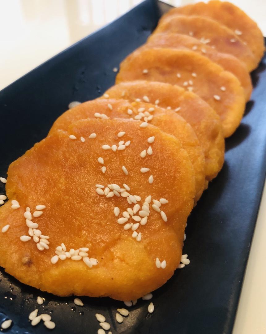 玫瑰豆沙红薯饼