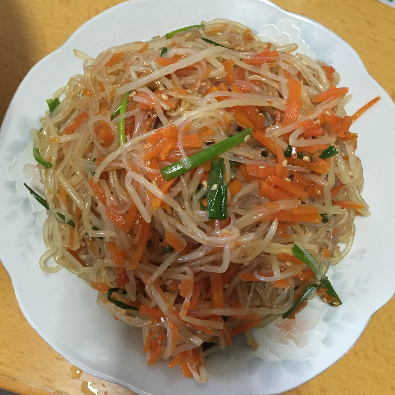 豆芽菠菜拌粉丝